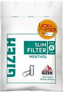 Gizeh Filter Menthol Slim mit Klebefläche 6mmoskohle 6-7mmohle 6mmefläche 8mmskohle 6mmohle 6mm für x-type Cig